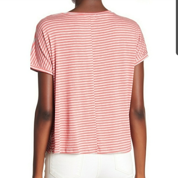 PST by Project Social T Striped V-neck Tee - Picture 3 of 6